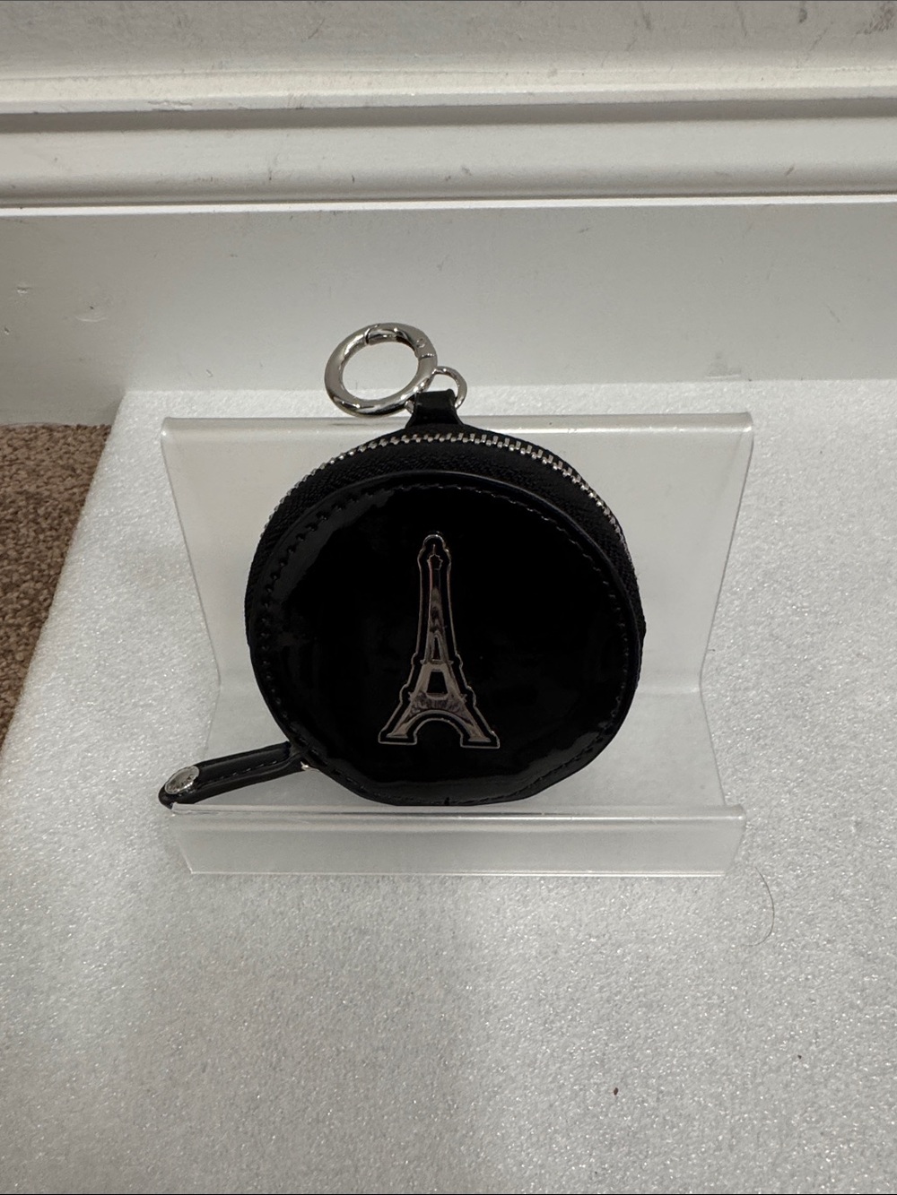 Karl lagerfeld Eiffel tower patent keychain coin purse pouch